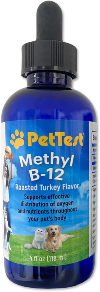 PetTest のメチル B12 のビタミンの液体は糖尿病ペットのための Methylcobalamin の 4fl oz (5000 MCG) 補足、犬および猫のためのエネルギーを高めるための最高の吸収を落とします