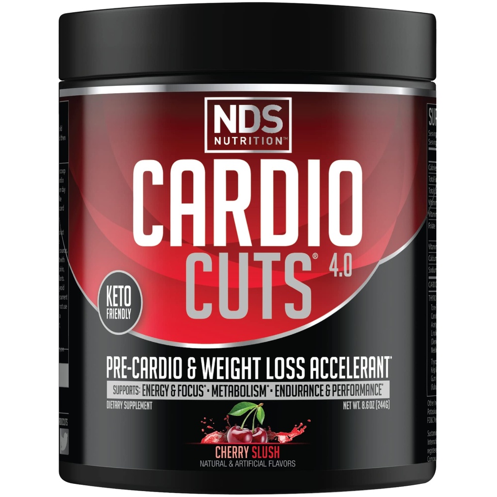 NDS Nutrition 4.0 Pre Workout Supplement - L-Carnitine、CLA、MCT、L-Glutamine、およびSafflower Oil - チェリースラッシュ(40サービング)を備えた高度な減量とプリカーディオ式