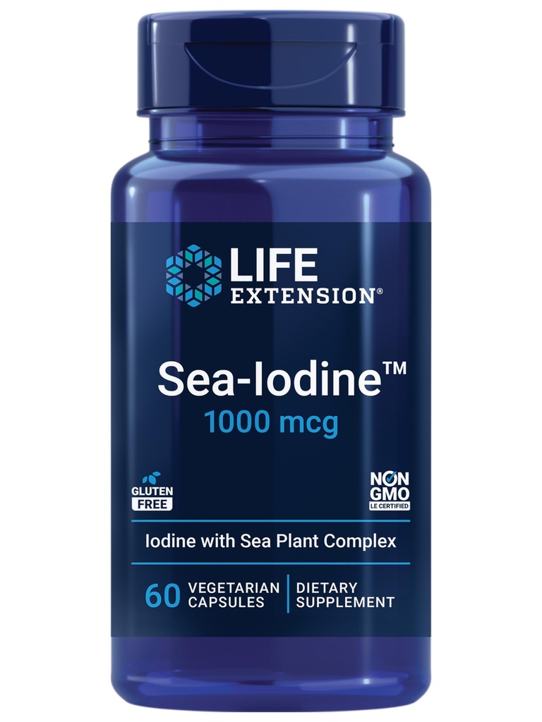 ライフエクステンションSea-IodineTM、昆布とぼうこう由来のイオダイン、甲状腺の健康とそれを超えて、非GMO、グルテンフリー、ベジタリアン、60カプセルのためのこのエッセンシャル栄養素の健康なレベルをサポート