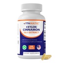 Vitamatic Ceylon シナモン 10000 mg 食当たり同等 (から 20:1 抽出 500 mg) Berberine & Chromium - 240 野菜カプセル - 非GMO&グルテンフリー
