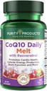 純度プロダクトCoQ10毎日Resveratrolの溶解100mg CoQ10-30mgのトランスResveratrol -ビタミンA、D3、EおよびB12 (メチルコバラミンとして) - 60の速い分解のタブレット