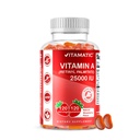 Vitamatic砂糖はビタミンA 25000 IUのグミー(Retinyl Palmitate) - 自然ないちごの味- 120のペクチンによって基づくグミー(1本のびん)を解放します
