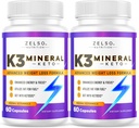 ZELSO(女性と男性のための2パックK3ミネラル減量ピル、K3ミネラルピル - K3ソルトミネラル、ビタミン+ K3カプセルケト減量のためのサプリメント - 2ヶ月の供給
