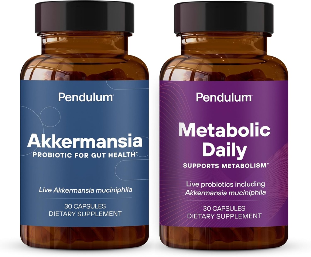 Pendulum Akkermansia&Metabolicデイリーバンドル - ライブプロバイオティックサプリメントは、GLP-1プロダクションをサポートし、Metabolismをサポート