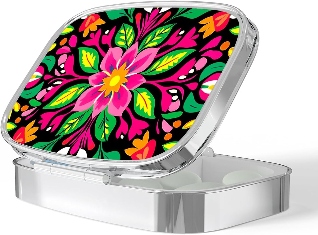 Pill Box-2 Compartmentの小型及びPurseの単一の丸薬のキャリアの丸薬の魚油を握り、BPAフリーを補うために携帯用小さい丸薬の箱(Garden Party-02)