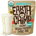 EarthChimpオーガニックビーガンプロテインパウダー - プロバイオティクス付き - 非GMO、乳製品無料、非乳製品、女性と男性のための植物ベースのタンパク質パウダー、グルテンフリー - 26 サービング32 Oz(プライン&無糖)