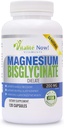 Magnesium Bisglycinate 200mg 100% Chelated - Max Absorption & Bioavailability, Fully Reacted & Buffered, No Laxative Effect - Sleep, Energy, Leg Cramps, Headaches - Non-GMO