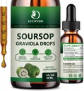 (2 Pack) Organic Soursop Graviola Liquid Drops, Soursop Extract Organic Pure for Natural Antioxidant, Cell Support & Regeneration, Immune Boost, Soursop Bitters Liquid Rich in Multivitamin - 2 FL OZ