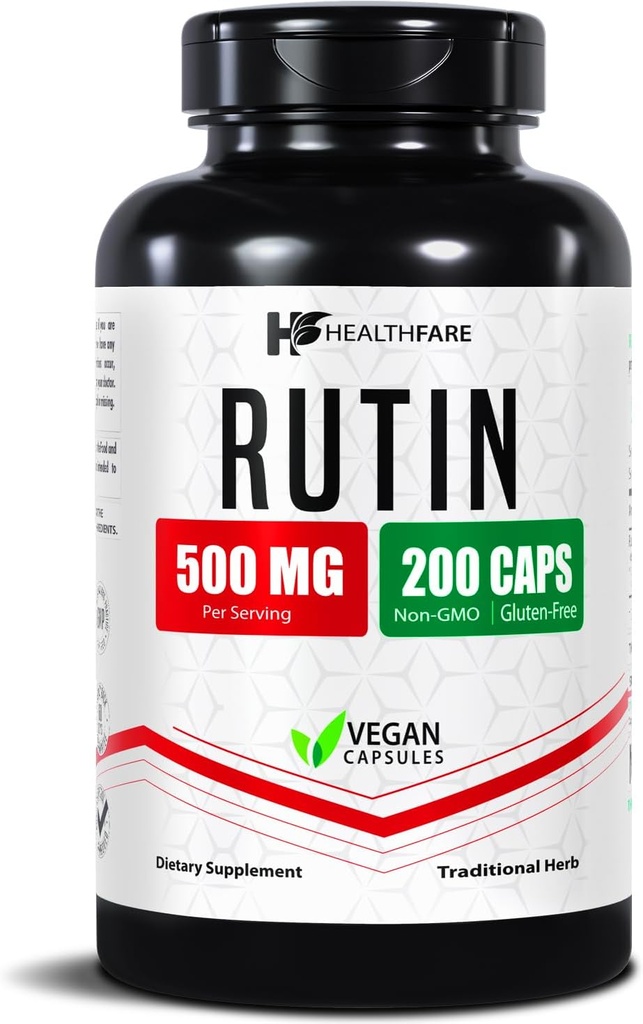健康ファレ ルチンサプリメント 500mg | 200 ビーガンカプセル | ナチュラルバイオフラボノイドフォーミュラ | 余分な強度の酸化防止サポート | 非GMO、グルテンフリー | アメリカ製