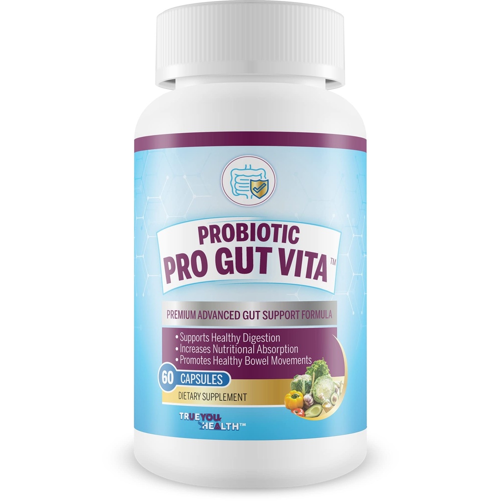 Probiotic Pro Gut Vita - Gut Health Support Probiotic & Vitamin Formula - 健康な消化、栄養吸収、腸の動きを促進 - 追加の健康上の利益のためにGut Microbiomeを改善する
