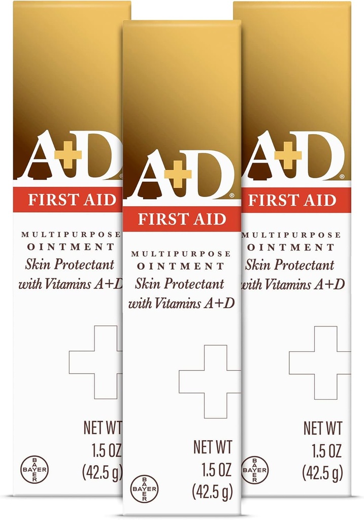 A+Dのファースト・エイドの軟膏、多目的乾燥した皮の保湿剤および皮の保護剤、1.5 Oz (3)のパック