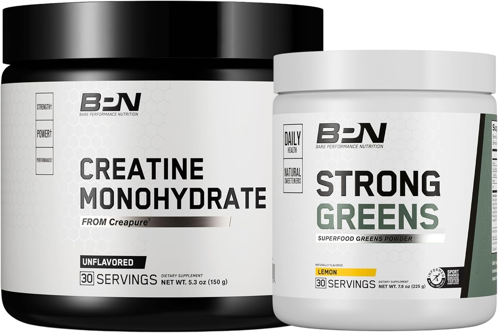 BARE PERFORMANCE NUTRITION BPN クレアチンモノハイドレート&強力なグリーンズバンドル