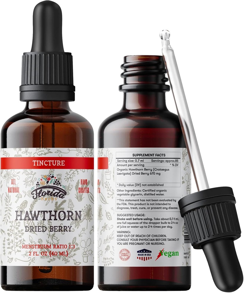 Hawthorn Berry Tincture、有機ハットホーンベリーエキス(Crataegus Laevigata)