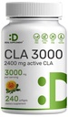 超強度CLA 3000mg | 240 Softgels、サフワリ油による活性結束リン酸