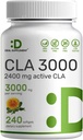 超強度CLA 3000mg | 240 Softgels、サフワリ油による活性結束リン酸