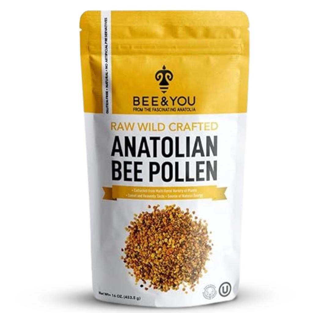 蜂およびあなた蜂の花粉の微粒、16oz (1lb)袋、100%の純粋で、自然な補足、酸化防止剤、蛋白質、ビタミン、大人のためのアミノ酸、女性、人