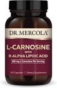 R-ALAの栄養補助食品とMercola L-Carnosine博士, 500 mg L-Carnosine サービングあたり, 30 サービング (60 カプセル), 非 GMO, グルテンフリー, 大豆フリー