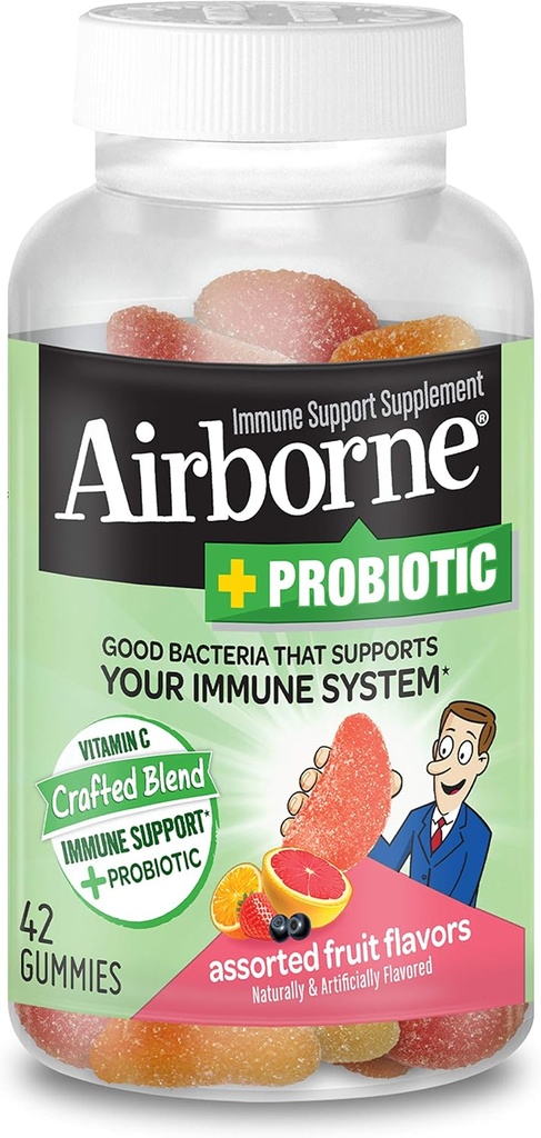 エアボーンプラスプロバイオティックグミー、42カウント - ビタミンCの1000mg - 免疫サポートサプリメント