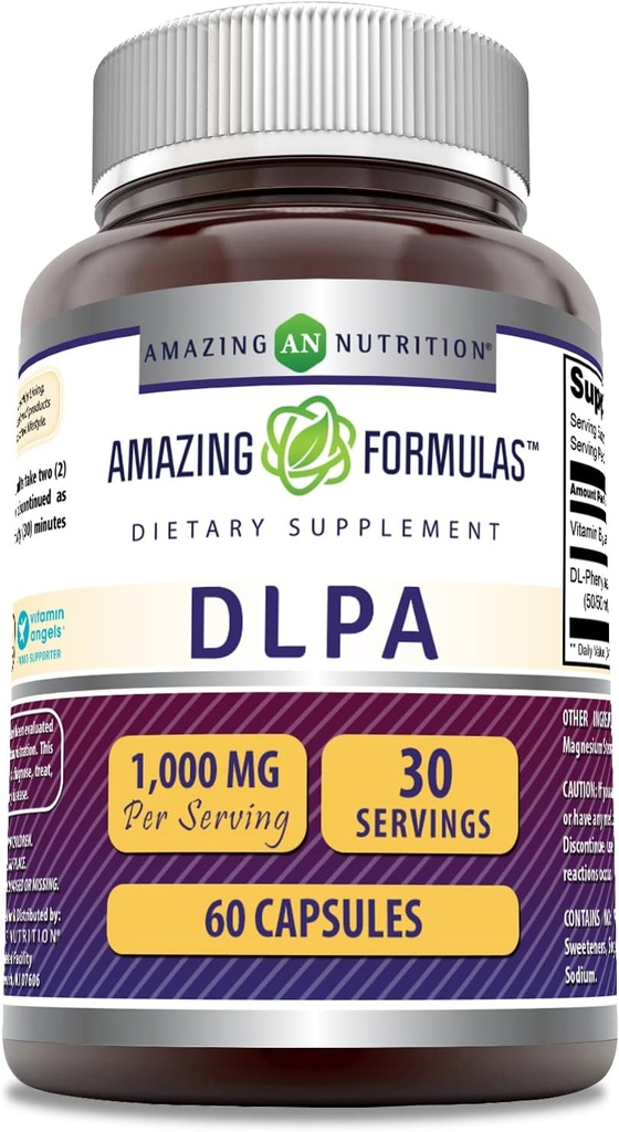 アメイジングフォーミュラ DLPA(DL-Phenylalanine) サプリメント | 1000 Mg / サービング | 60カプセル | 非GMO | グルテンフリー | アメリカ製