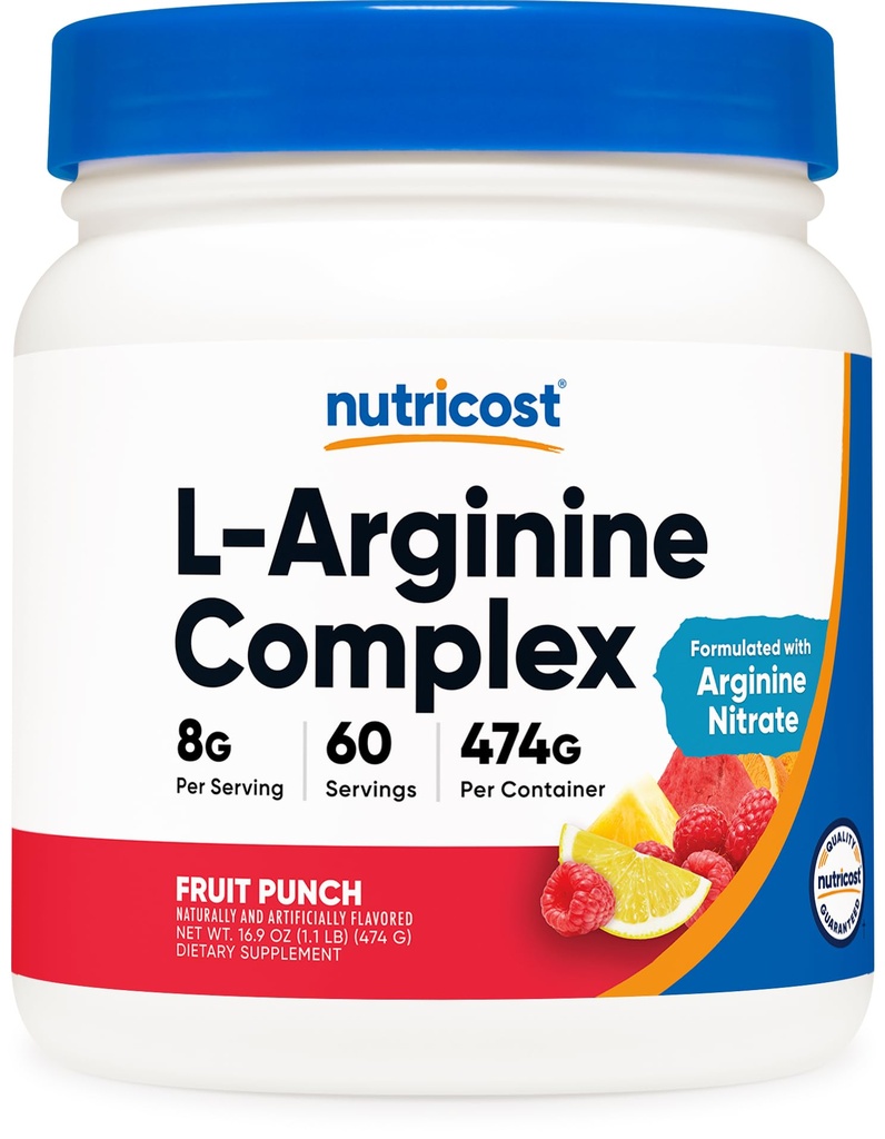Nutricost L-Arginine Complex(フルイトパンチ、60サービング) - グルテンフリー、非GMO