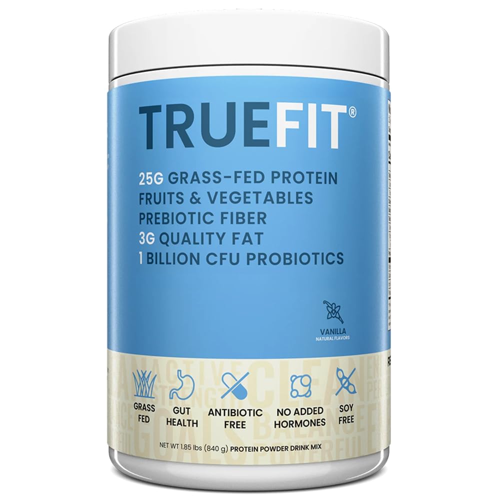TrueFit Gutヘルシープロテインパウダー、プレバイオティクス、プロバイオティクス、オーガニックスーパーフード、ケトフレンドリー、グルテンフリー(パッケージ5月Vary)