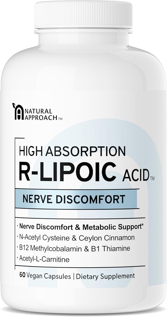 高いABSORPION R-LIPOICの酸-サポートNerveの健康-指、手、つま先及びフィート-サポート健康な老化、心血管の健康及び全面的なWellbeing* - 60のビーガン カプセル