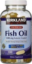 Kirkland Signature Enteric上塗を施してある魚油オメガ3 1200 MGの魚油、オメガ3脂肪酸684 MG、180のsoftgels