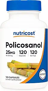 Nutricost Policosanol 25mg, 120 Capsules - Gluten Free, Non-GMO, and Vegetarian Friendly