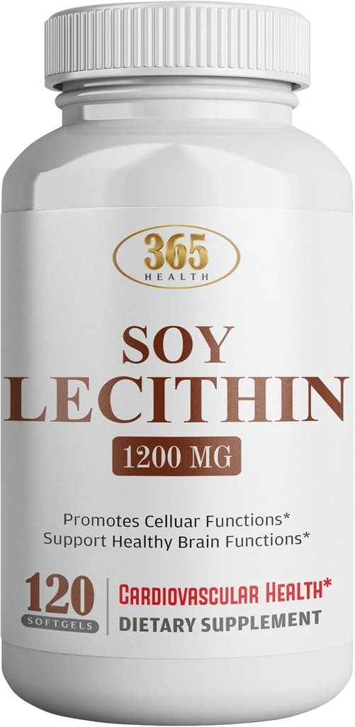 HEALTH LFE Lecithin 1200mg, High Potency, 120 Softgels, Natural Combination of Essential Fatty Acids to Support Brain & Nerve Function- Lecithin Food Grade, 1200mg per Serving, Dietary Supplement