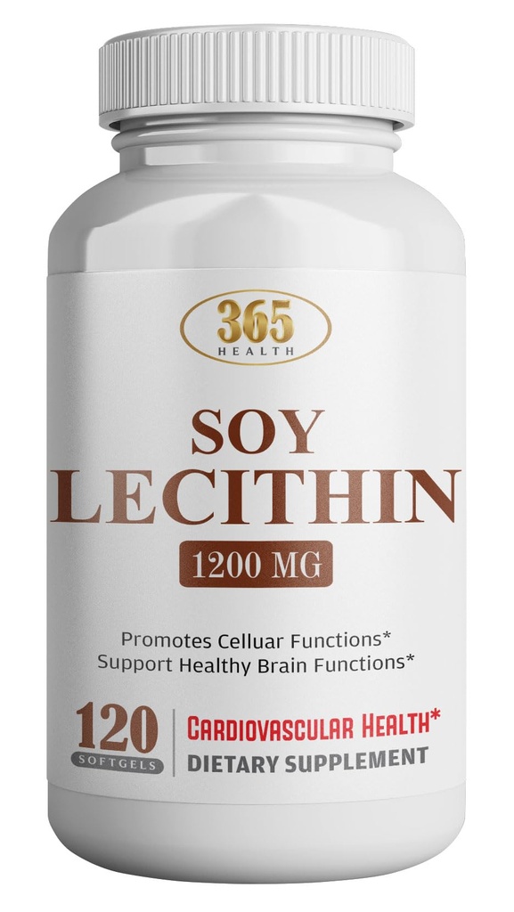 HEALTH LFEレシチン1200mg、高い効力、120 Softgels、Brain及びNerve機能- Lecithinの食品等級、サービングごとの1200mg、食事療法の補足を支える必須の脂肪酸の自然な組合せ