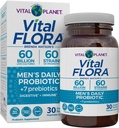 Vital Planet - Vital Flora Men's Daily Probiotic、60 Billion CFU、60 Diverse Strains、7 Organic Prebiotics、免疫サポート、ガスリリーフ、コロン、消化の健康プロバイオティクス 男性30カプセル
