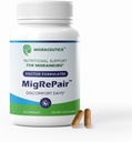 60のMigRePairボトル - 医師の処方ミグライン救済サプリメント - Feverfew、バターバー&グレープシードと天然ハーブサポート - 女性&男性のためのミグラインサプリメント - ミグライン頭痛サポート