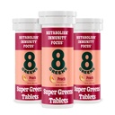 8GreensのSupergreensのタブレット 極度の緑の粉のSuperfoodのタブレット、Metabolismの免除及び焦点、毎日緑のEffervescentのタブレット、有機性:アロエVera、Spirulina、Chlorella、ピーチ、30のサービング