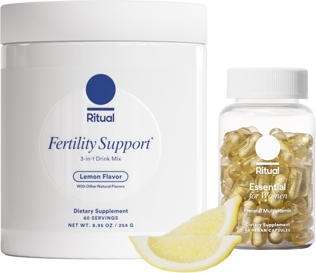 Ritual Preconception Bundle:NAC、CoQ10、およびMyo-Inositolの女性の出生のMultivitaminおよびLemonyの豊饒サポート飲み物の組合せの補足のための必須。 ビーガンとヘルをサポートするために処方.*
