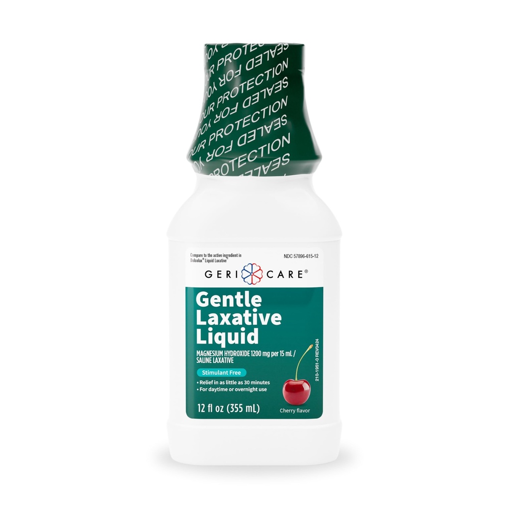 便秘救助のためのGeriCareの液体のLaxative - マグネシウムの水酸化物が付いている最高の強さの腰掛けの軟化剤、マグネシアのチェリーの風味付けのミルクおよびコロノス前サポート、興奮剤は12のozを放します