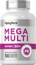 女性用パイピングロックマルチビタミン50プラス | 100 コーティングカプレット | 女性用日用マルチビタミン&ミネラル | 非GMO、グルテンフリーサプリメント