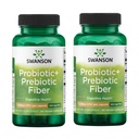 Swanson Prebiotic + Probiotic Fiber - 消化器系および免疫の健康サポートを促進する天然サプリメント - エイズレギュレーション&GIトラクトヘルス - (60カプセル、500ミリオンCFUそれぞれ) (2パック)