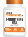 BulkSupplements.com L-Ornithine HClカプセル - L-Ornithine塩酸塩、L-Ornithine 1000mg - アミノ酸サプリメント、グルテンフリー、サービングあたり2カプセル、180カウント(パッケージ1)