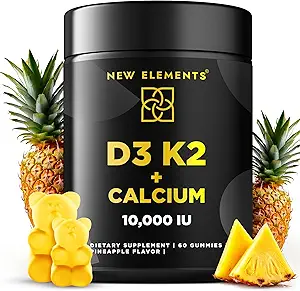ビタミンD3 K2はカルシウム100mgの10000 IU - 大人のためのVIT D3 - Mk7のビタミンK2 100mcg - 男性及び女性のためのビタミンDの補足-ビーガングルテンフリー非GMO