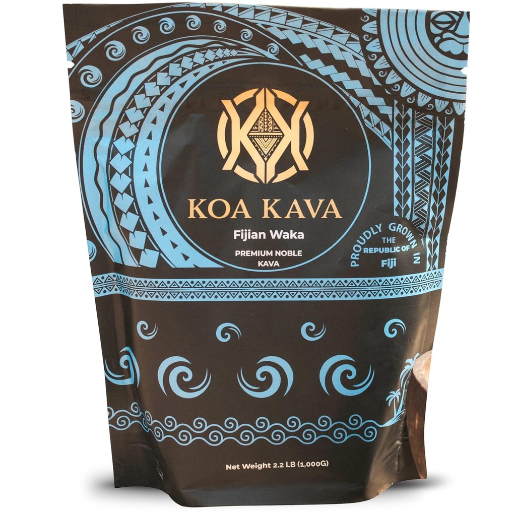 Koa Kava Fiji Kava Powder- Premium Noble Loa Waka Root Balanced and Mellow Feel (1 KG, 2.2LB)