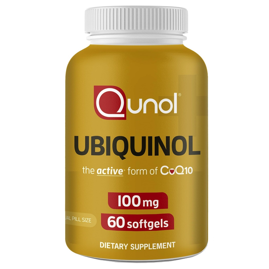 Qunol Ubiquinol CoQ10 100mg Softgels、Ubiquinol - Coenzyme Q10のアクティブフォーム、心の健康、健康な血圧レベル、Statinユーザーへの有益な、60カウント