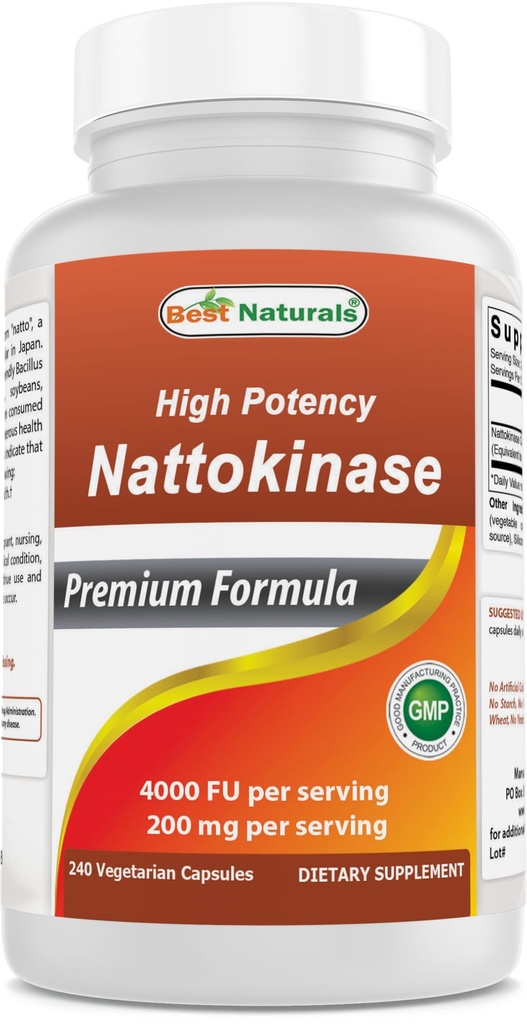 サービングごとの最高の自然で高い効力のNatokinase 4000 FU/サービングごとの200のmg、240のベジタレーンのカプセル。 非GMO、グルテンフリー。