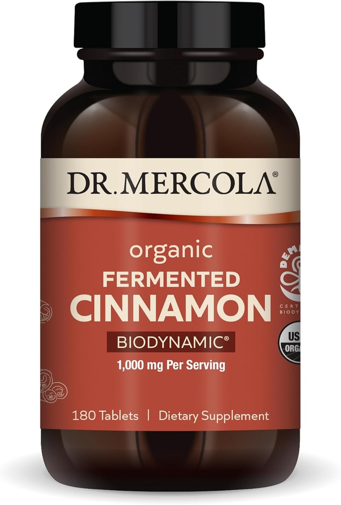 Mercola Biodynamicオーガニック発酵シナモン - メタボリック健康をサポート - High-Flavonoidシナモンエキス - USDAオーガニック、非GMO、グルテンフリー&大豆フリー - 180錠