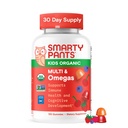 SmartyPants Organic Kids Multivitamin Gummies: Omega 3 (ALA)、ビタミンD3、C、ビタミンB12、B6、A、免疫サポート、バイオチン、ベジタリアン、3フルーツ味、120カウント(30日供給)のための亜鉛