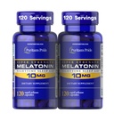 Puritan's Pride Premium Super Strength Melatonin 10mg Sleep Aid、Sound、Resful、およびLonger Sleep Supportの栄養補助食品、4ヶ月サプライ、120急速リリースカプセル、2パック(パッケージ5月Vary)