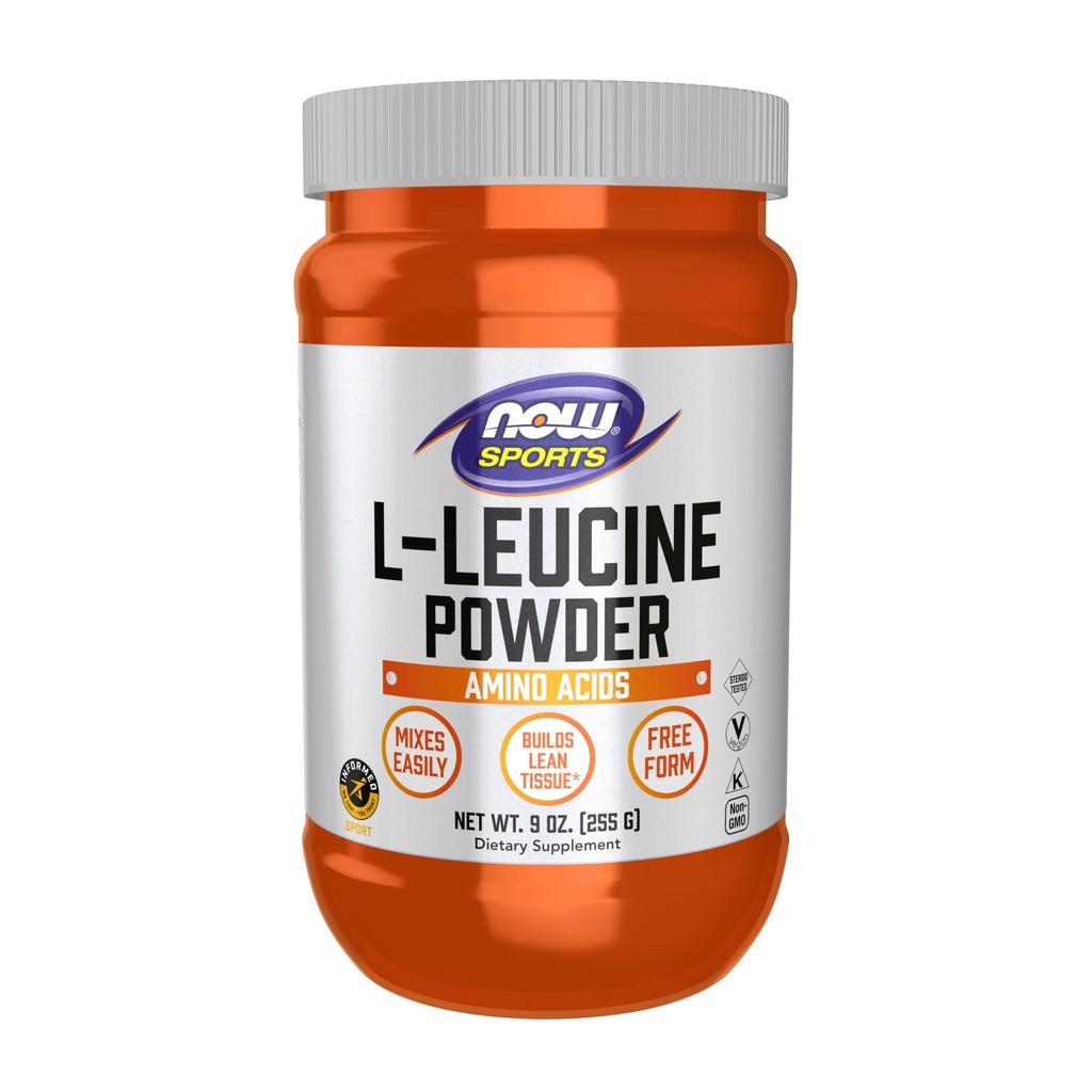 NOWの食糧スポーツの栄養物、Lロイシンの粉、造るLean Tissue*のアミノ酸、9オンス