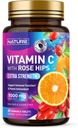 Built by Nature Chewable Vitamin C with Rose HIPS - 1000mg Immune Support Supplement - Non-GMO, Gluten-Free, Vegan - Powerful Antioxidant for Energy & Collagen Boost - Orange Flavor – 60 Tablets