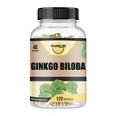 Ginkgo Biloba 1800mg、Ginkgo Bilobaオーガニック、メモリ&ブレイン機能サポート、集中力と認知サポートの改善、Clarity、120 Veggie Cap、非GMO、120Caps