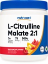 Nutricost L-Citrulline Malate 2:1(300g)フルーツパンチ - ワークアウトサポート、筋肉性能、ニトリ酸化物ブースター - フィットネスサプリメントパウダー、75サービング