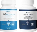 IBSolutionとメンズマルチビタミンバンドル - 消化の健康、ガス、膨満感と便秘をサポートするためのオールナチュラルサプリメント、男性のための免疫システムサポート - 60カプセル、2パック